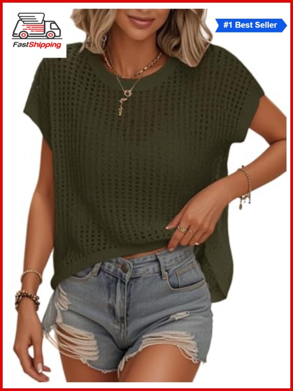 Womens Crochet Hollow Out Cap Sleeve Cover Up Tank Top Pullover Sweater Vest